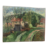 Country house landscape signed from 1963