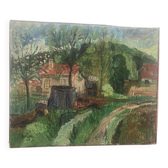Country house landscape signed from 1963