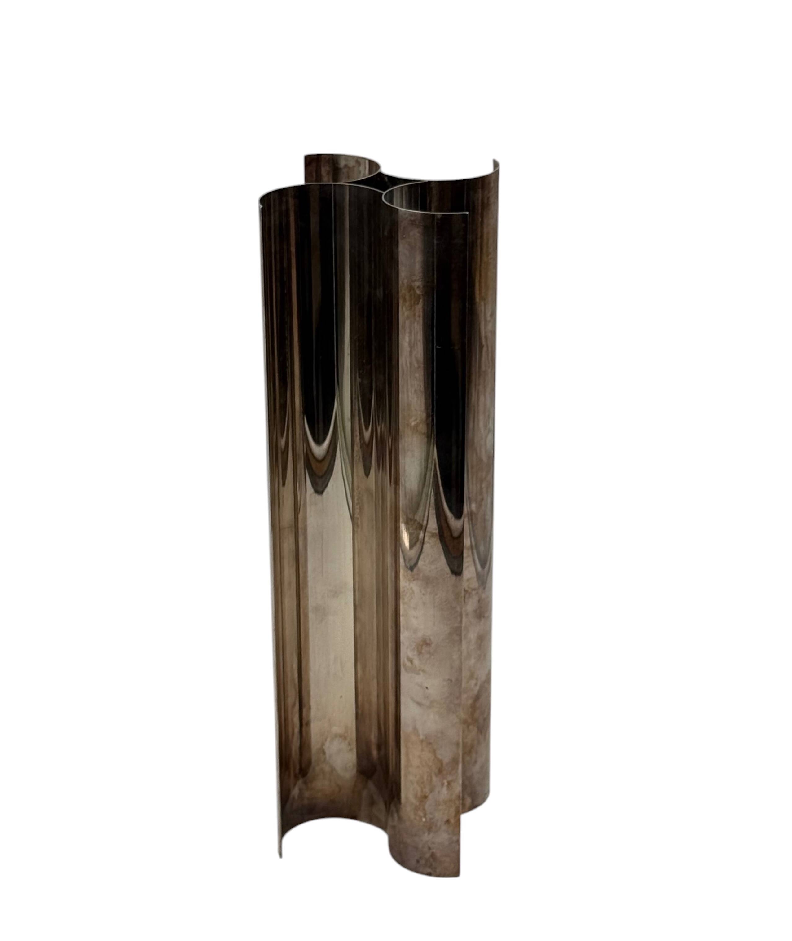 Christian Dior, Silver-plated solifleur sculptural vase, Dior France 1980s