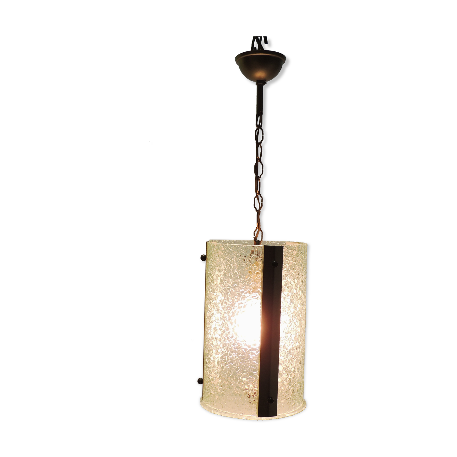 Suspension verre style lanterne vintage