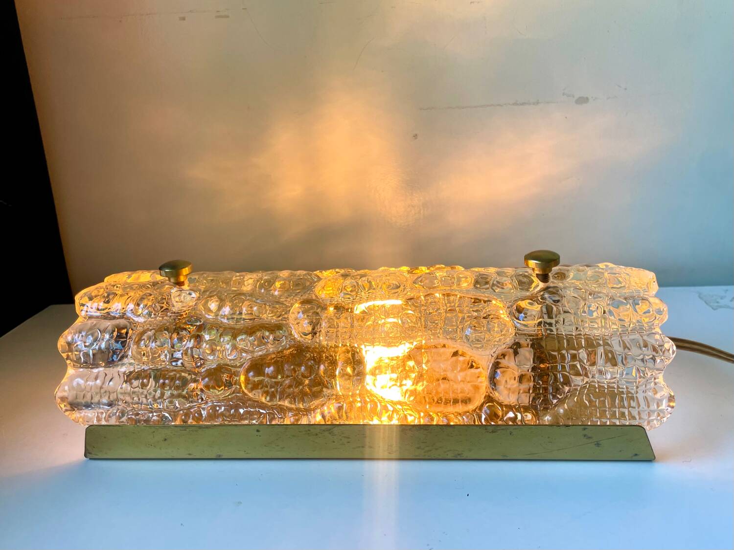 Glass & Brass wall sconces design by Carl Fagerlund for Orrefors /Lyfa