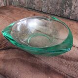 Large vintage ashtray, from the 60s-70s, in green glass