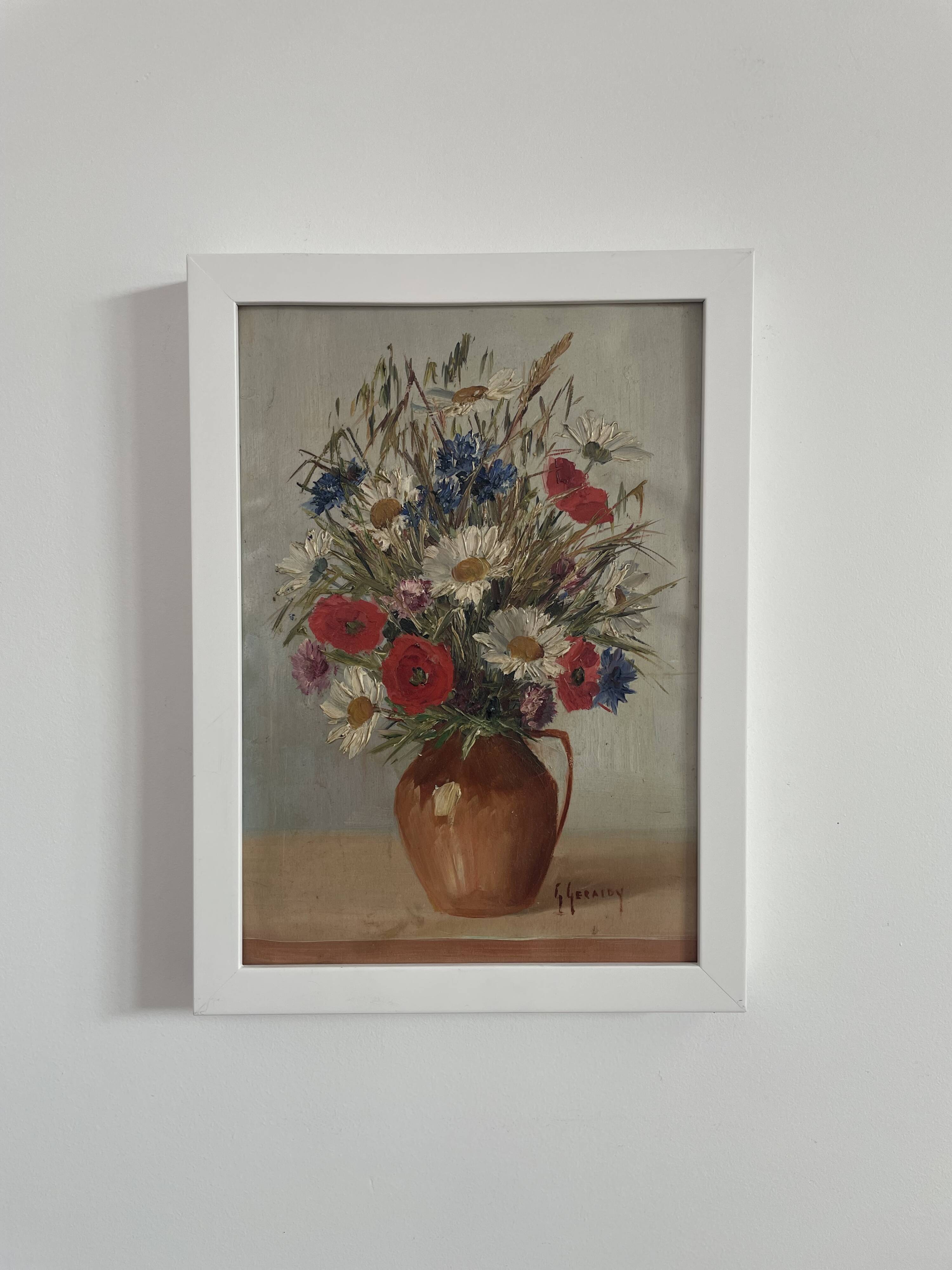Oil painting - Still life with bouquet - signed