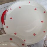 Dessert service 11 pieces in beige Bavaria porcelain with small orange flowers