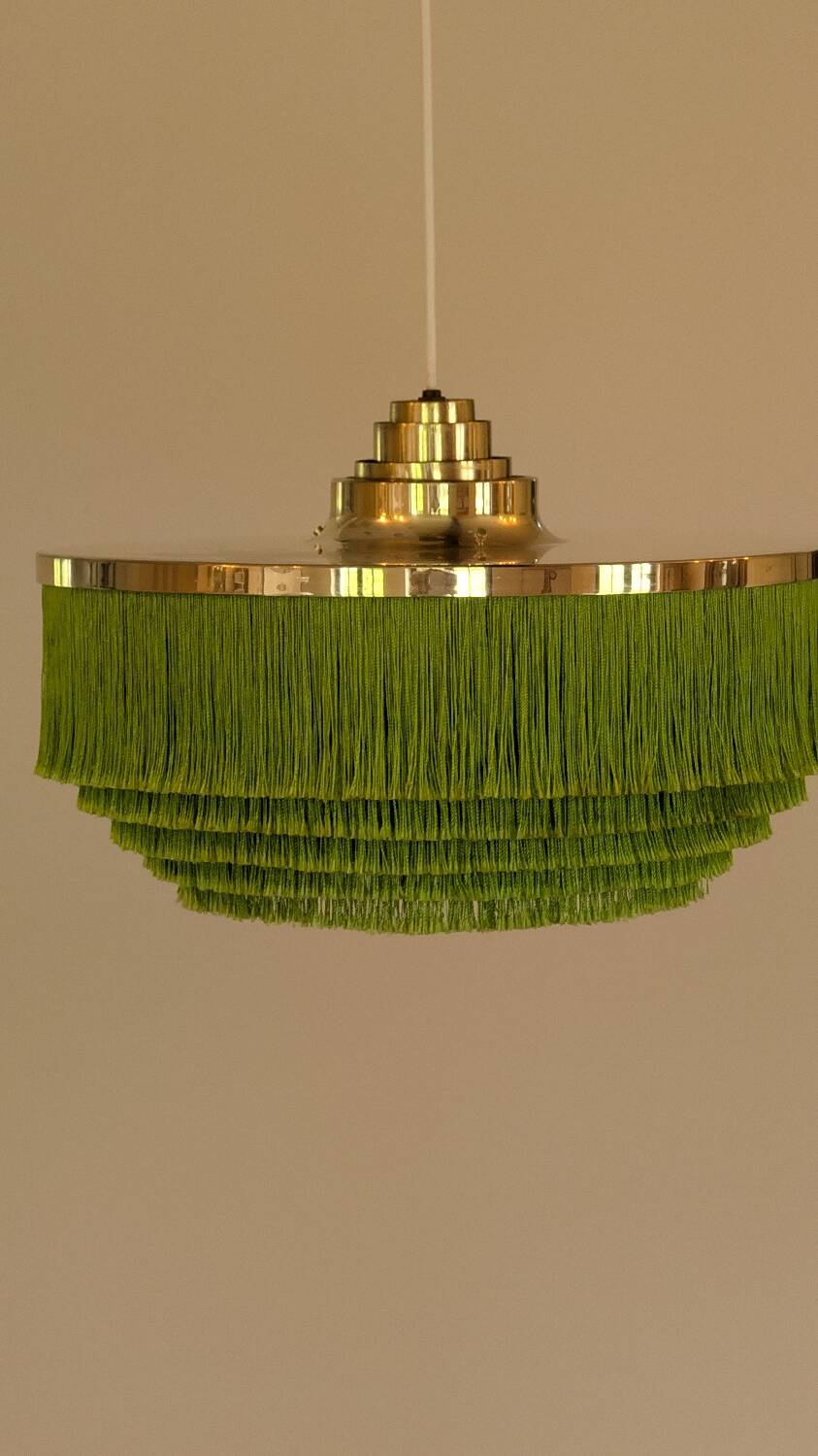 Superb brass fringed pendant light T-603 Hans Agne Jakobsson