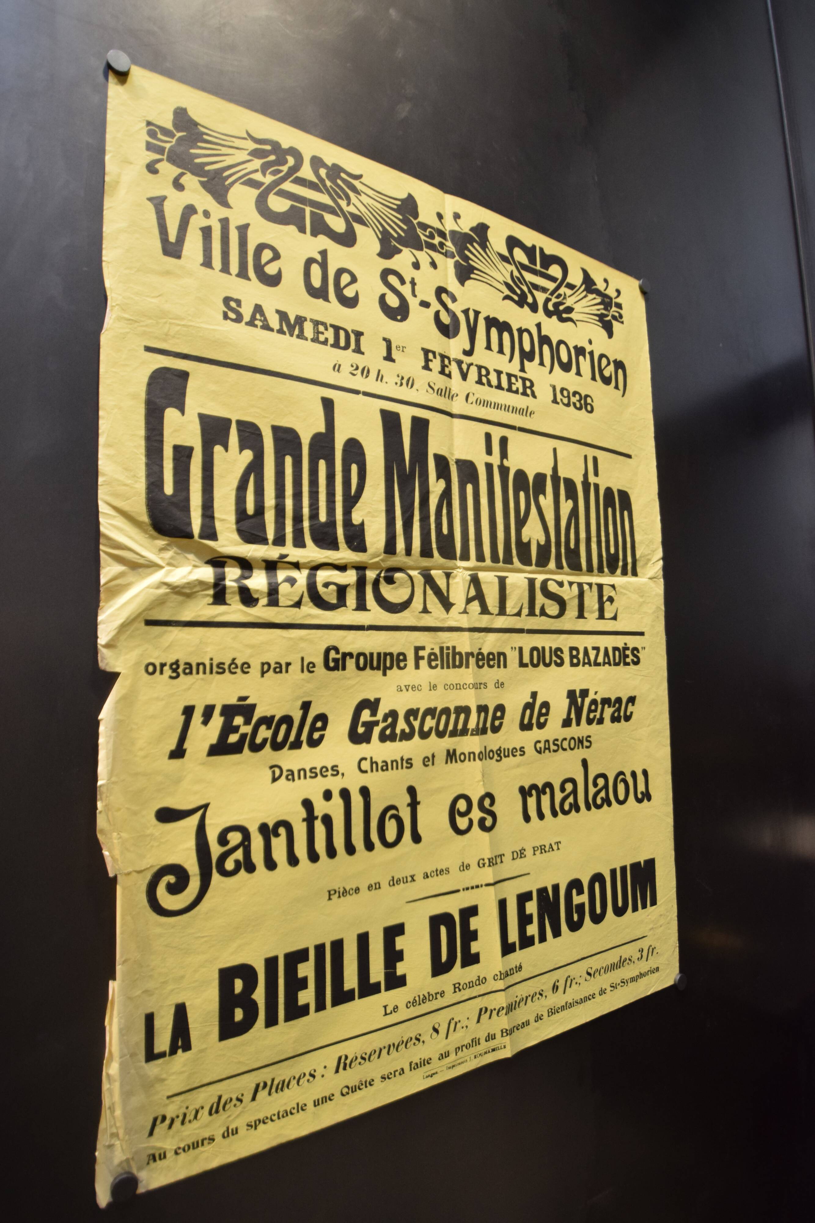 Poster "Great Regionalist Protest" - City of St-Symphorien - 1936