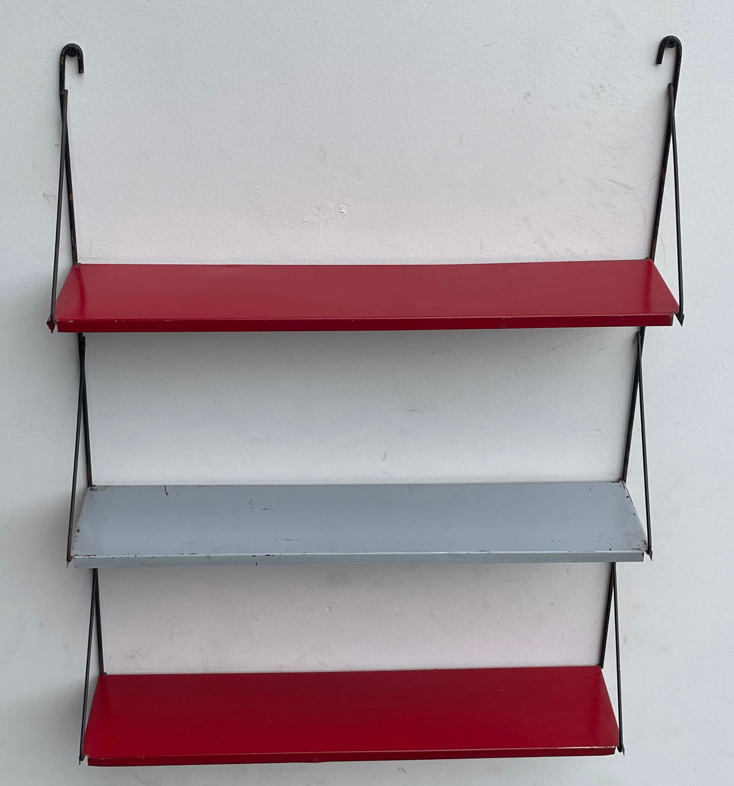 Vintage metal wall shelf wall rack minimalistic 1960’s
