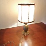 1950-style brass pineapple bedside lamp