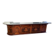 Large early 20th century inlaid wood bar counter - 410cm