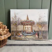 Michel Pabois - At the Paris Carousel - Oil on canvas signed.