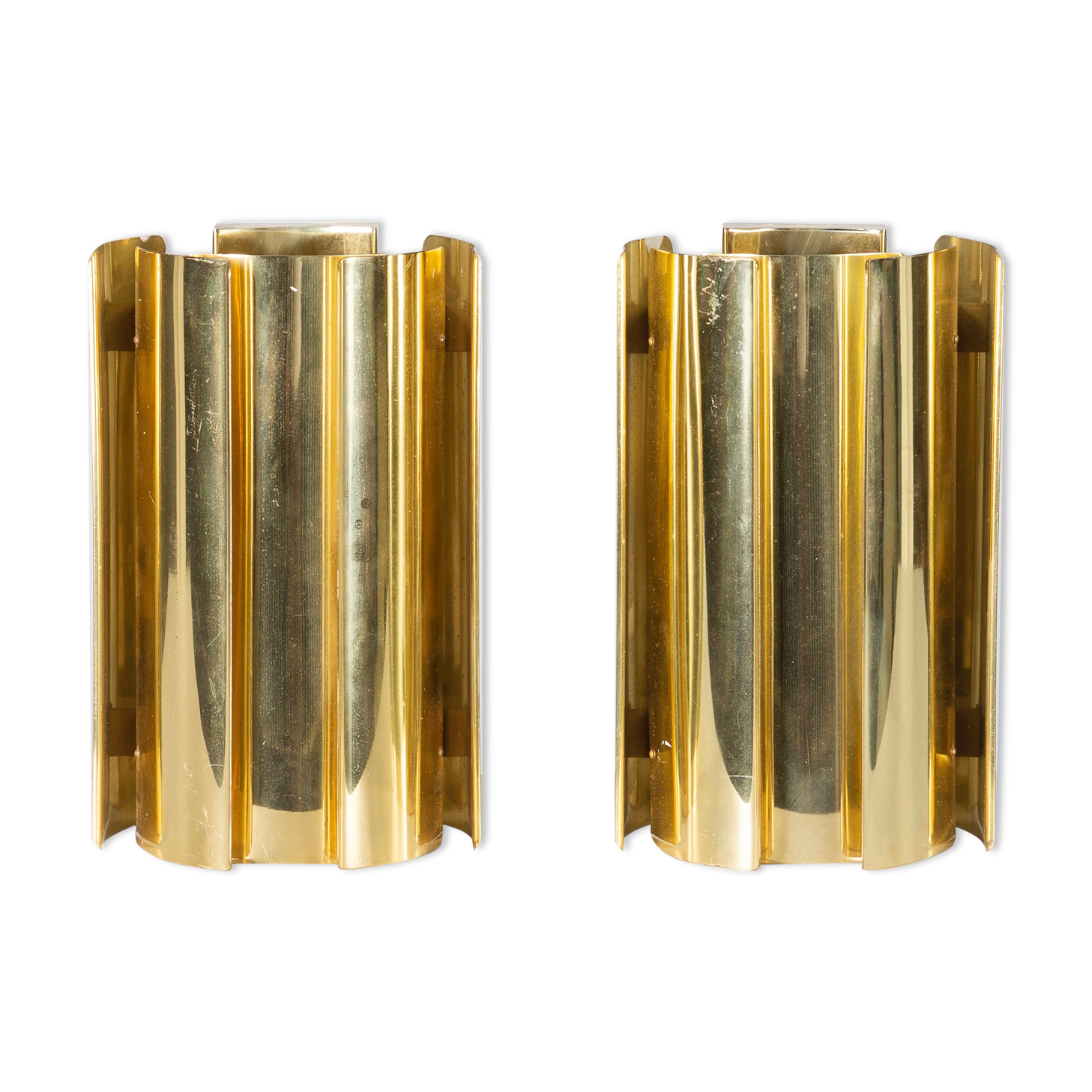 Pair of brass wall lamps Falkenbergs Belysning 1970