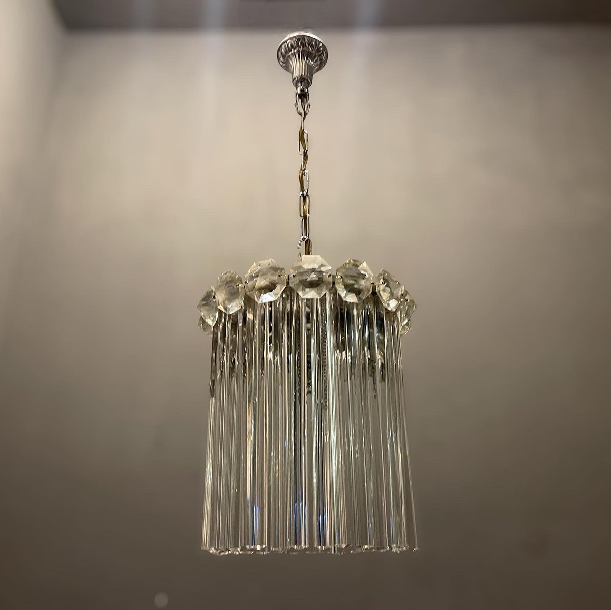 Italian Murano glass trilobi light pendant, 1960s