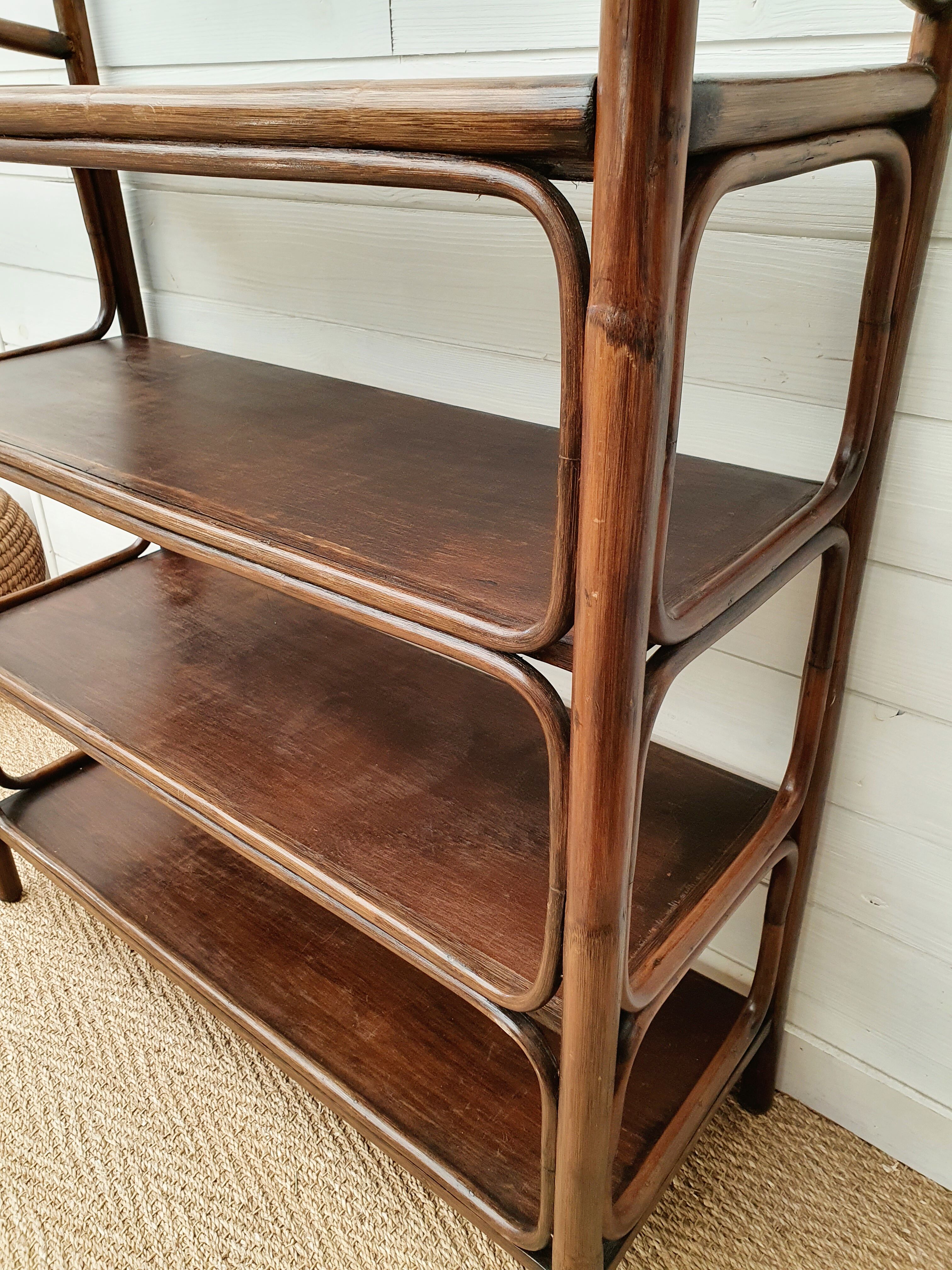 Bamboo rattan shelf 1970