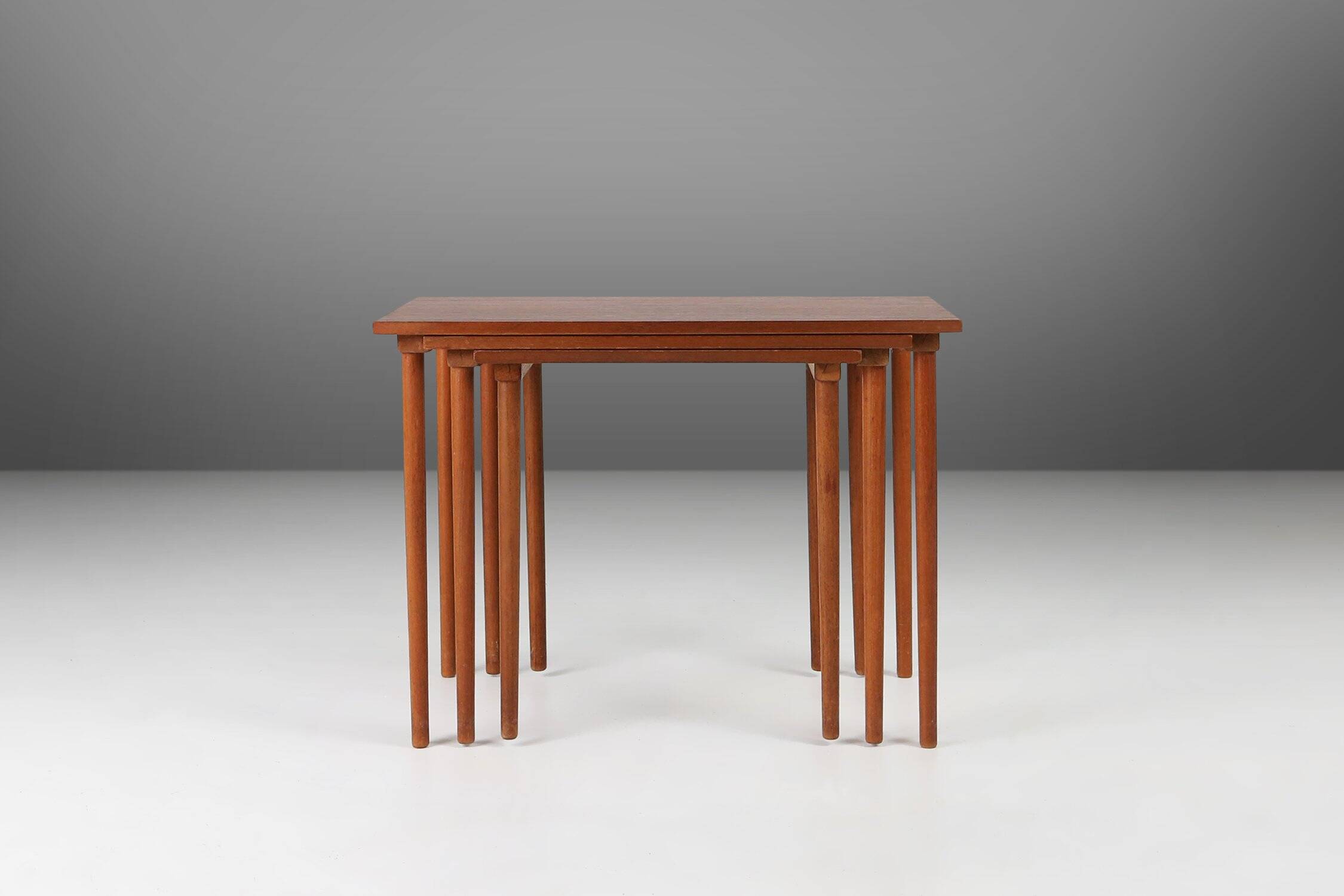 Set of 3 Scandinavian Teak Nesting Tables, Denmark 1960s
