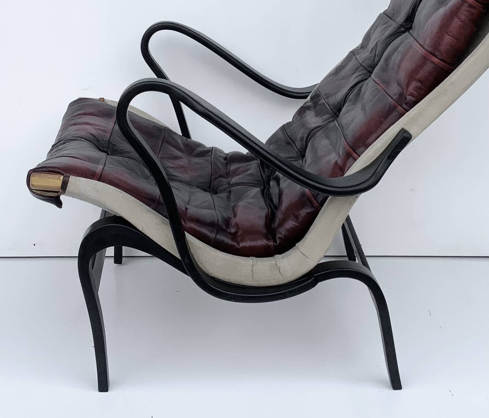Vintage Pernilla 69 Armchair by Bruno Mathsson for Dux In Oxblood Leather
