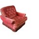 Set de 2 fauteuils vintage vieux rose avec franges