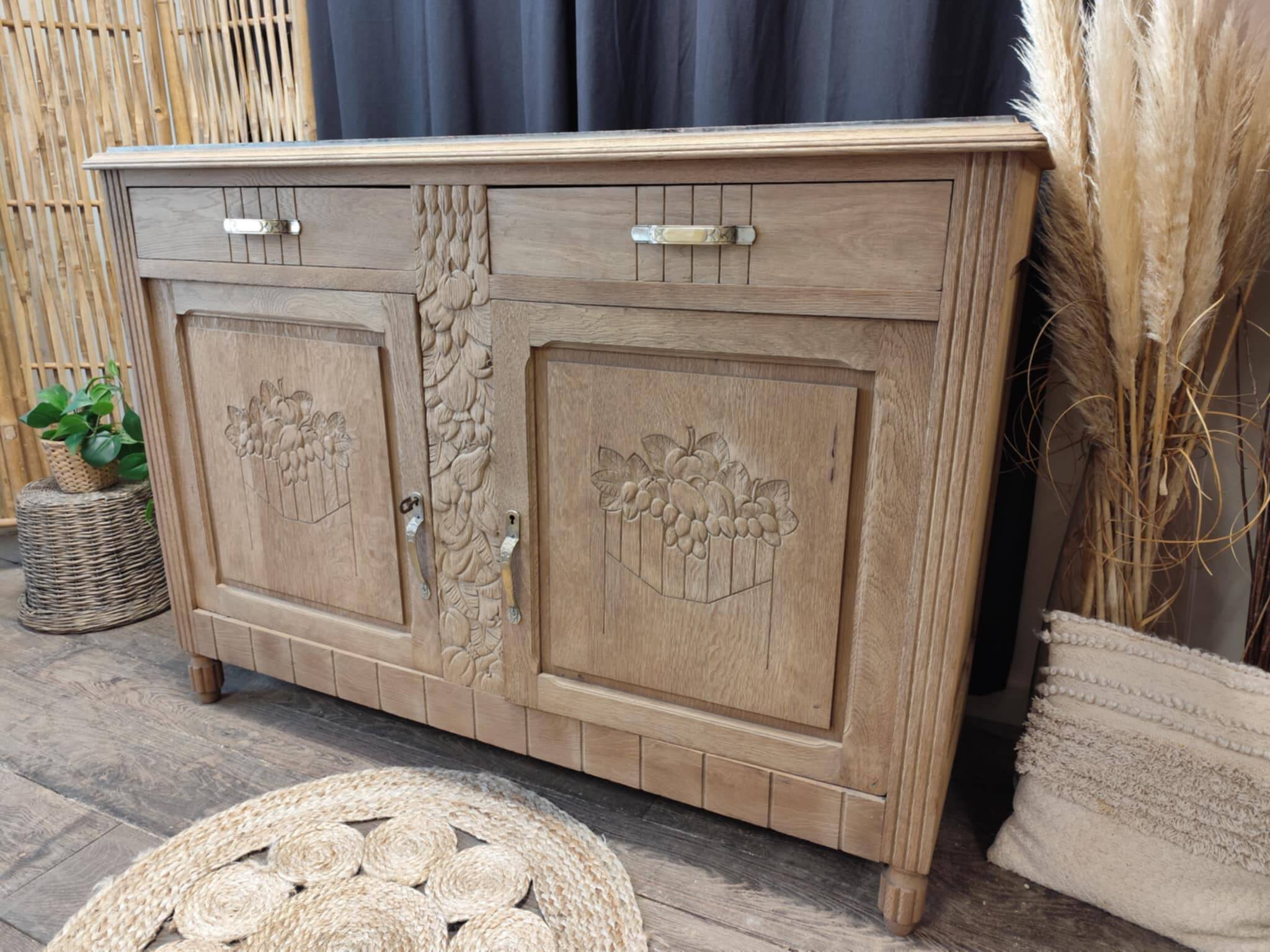 Buffet bas chêne massif