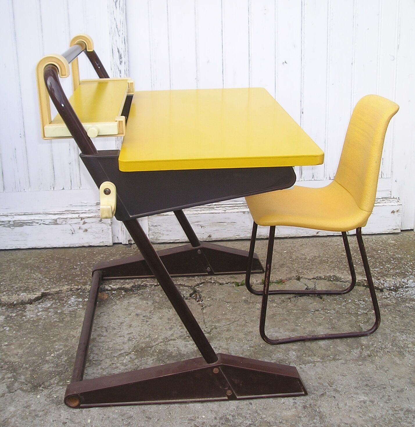 School desk and vintage chair
