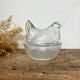 Sucrier Poule en verre vintage