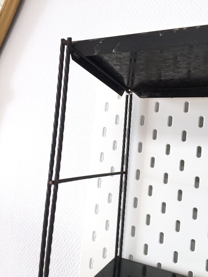 Black metal wall shelf, 1960
