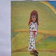 Saïd Aït Youssef (1920-1986) - Gouache on paper - Figures in the countryside