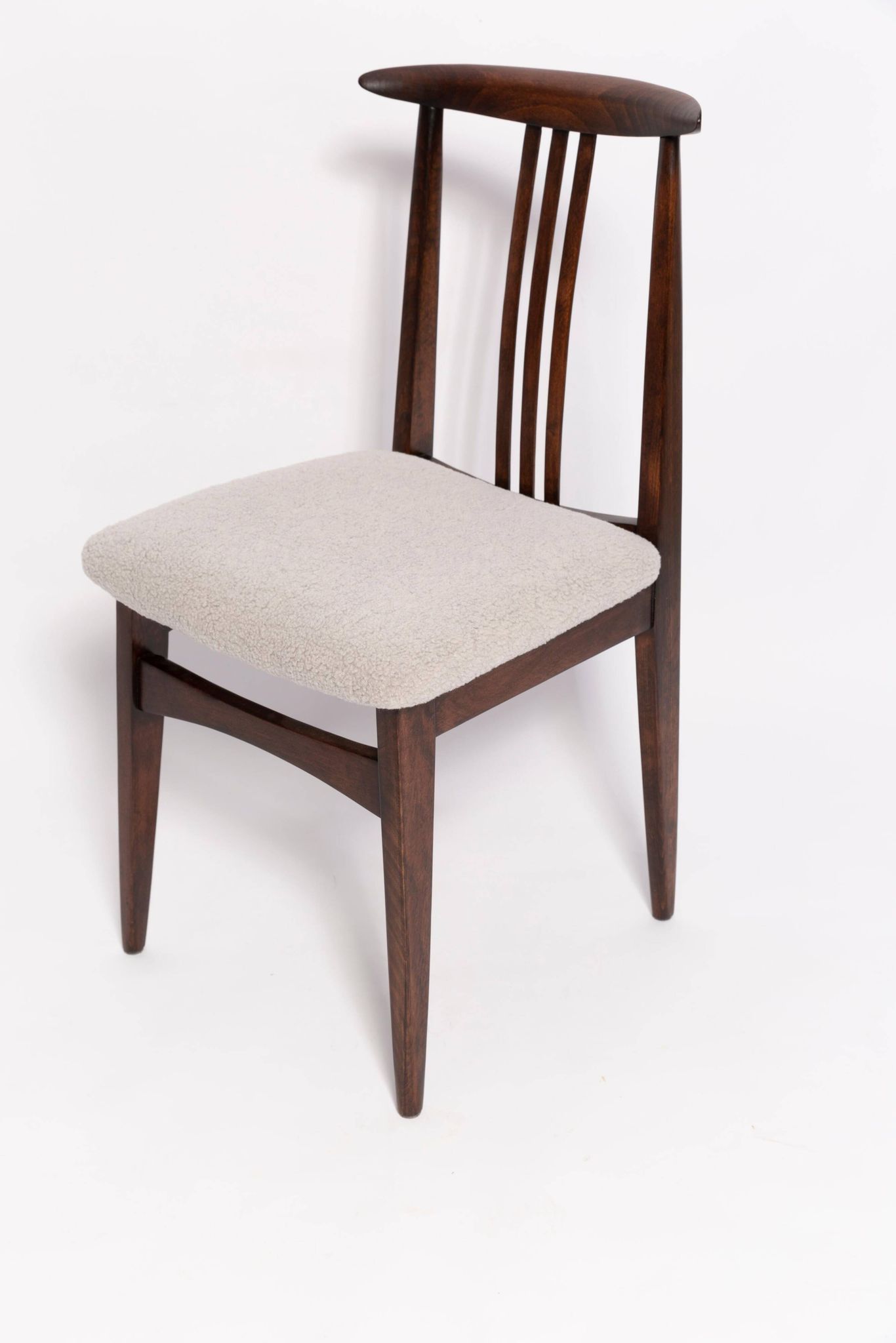 Mid-Century Chair in Boucle and Beech by M. Zielinski, Europe, 1960s
