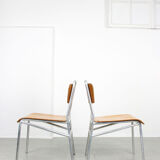 Mid-century Plywood Aluminum Chair, set of 2