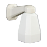 Applique murale col de cygne porcelaine, tulipe en verre opaline