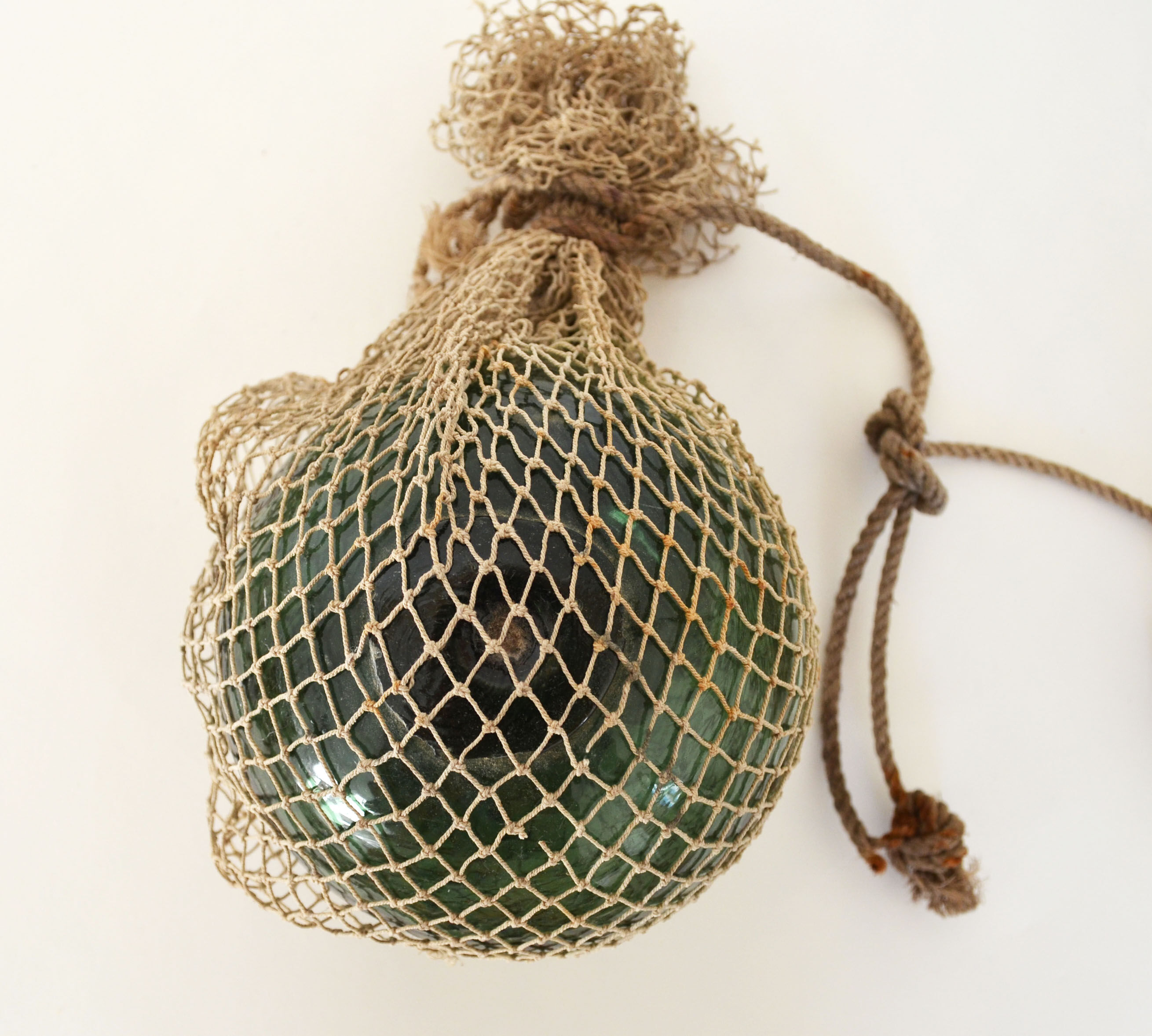 Two old glass floats