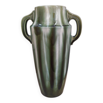 Large enameled ceramic vase 1940 Vierzon ceramic