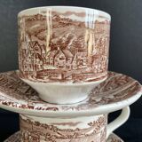Duo of English Cups & Saucers Broadhurst Ironstone - Hunting Scene
