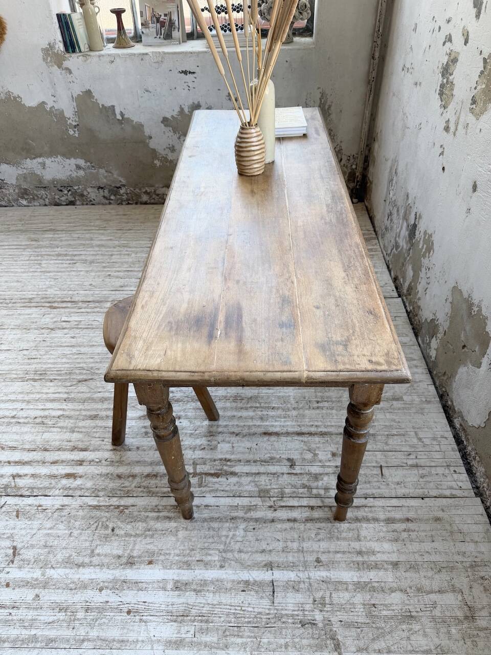 Table de ferme, bistrot en hêtre 1900
