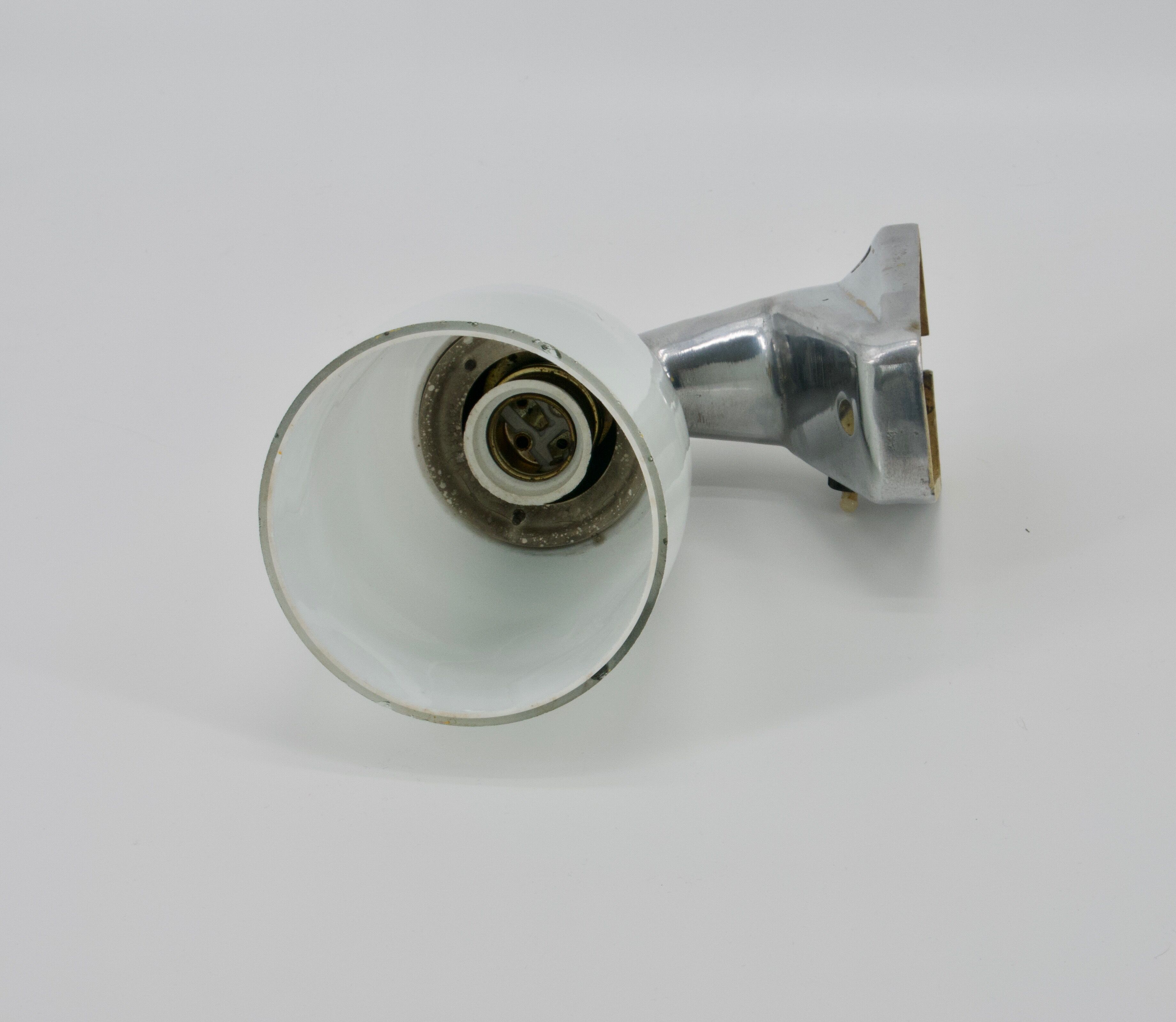 Aluminium cast iron and ancient opaline sconce