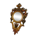 Antique Italian Polychrome Carved Wooden Mirror