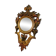 Antique Italian Polychrome Carved Wooden Mirror