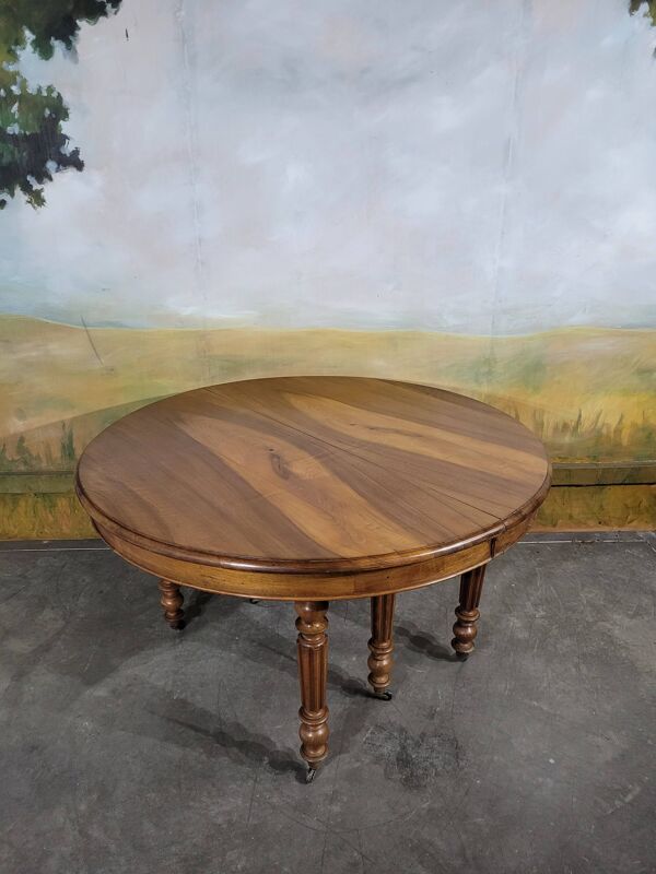 Table à rallonges louis Philippe ronde