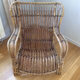 Rattan wicker armchair from the 60s/70s