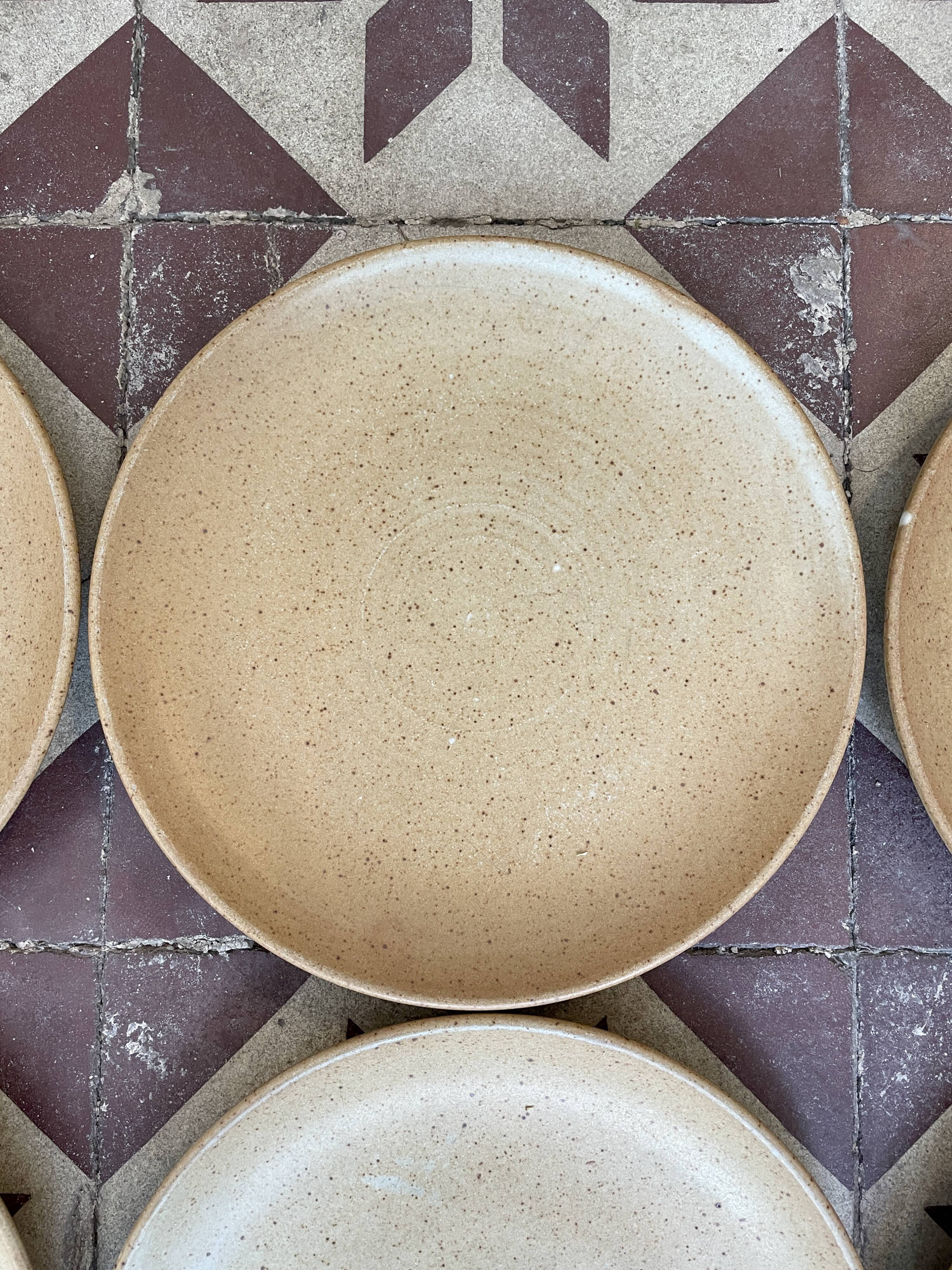 Set of 12 plates dessert gres