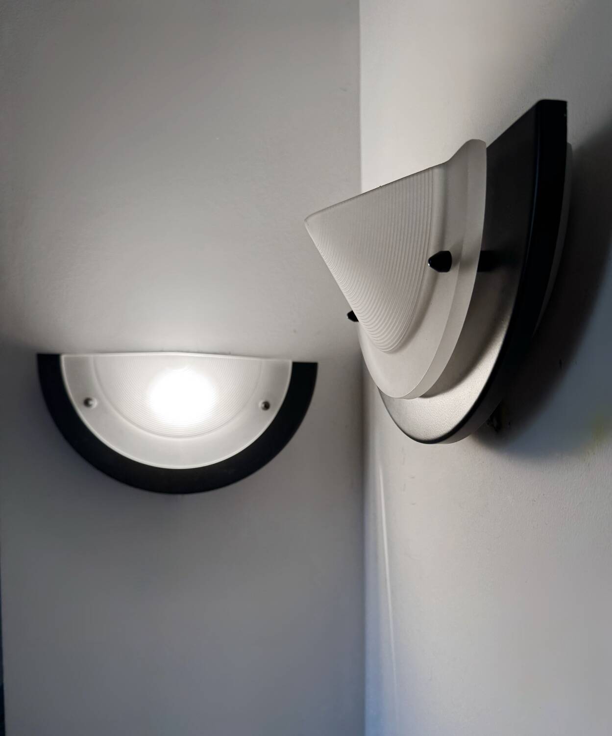 Memphis style Murano wall lights from the 80s.