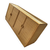 Sideboard wood wicker caning rattan
