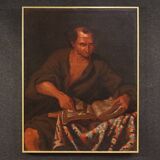 Great 17th century Italian painting, philosopher in his study