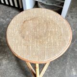 Tripod stool in rattan