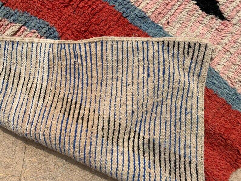 Handwoven, colorful pure wool rug, size 250 x 250 cm