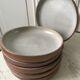 Set of 6 dessert plates in glazed stoneware 60s-70s
