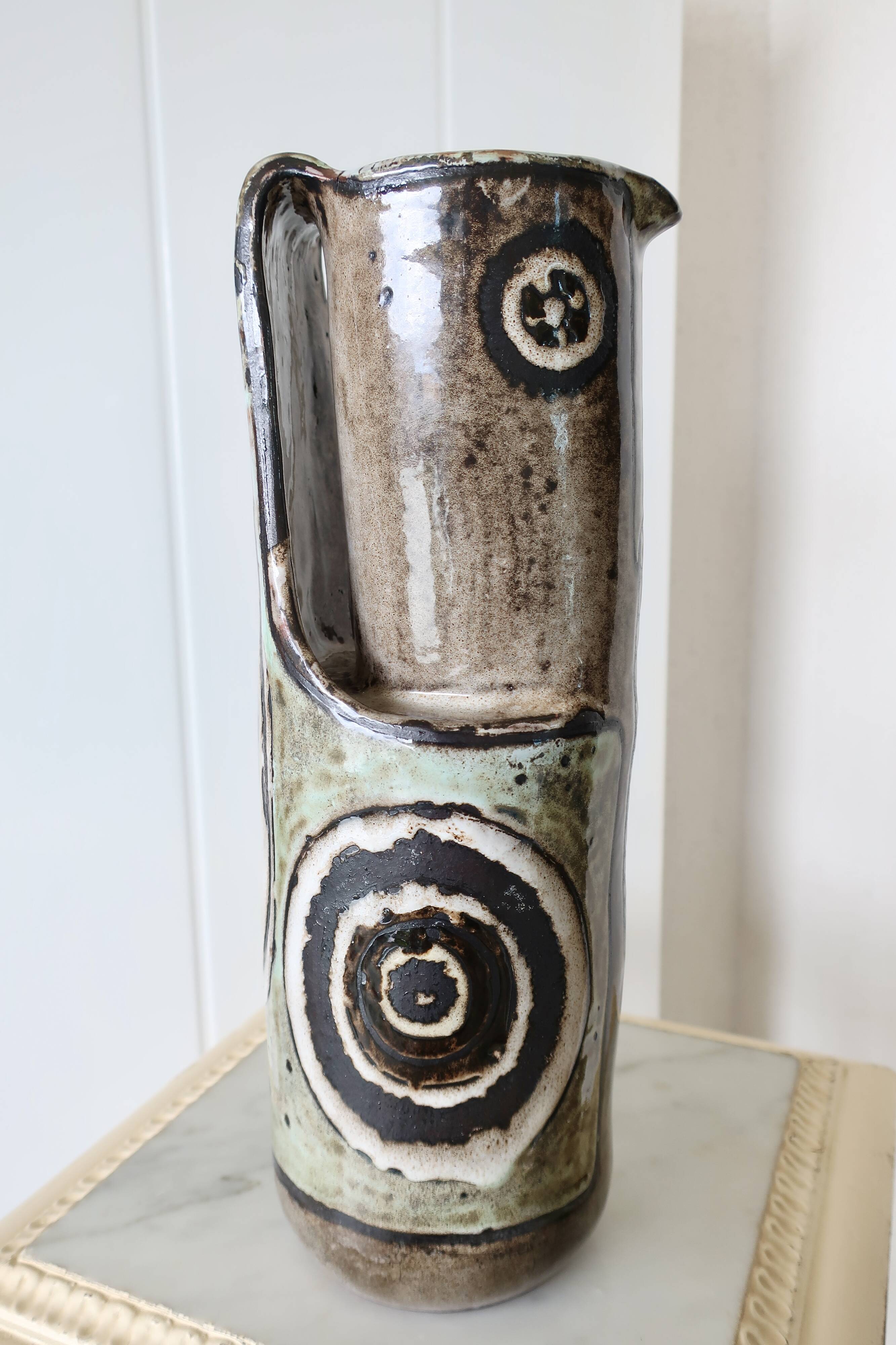 Paul Quéré & Ariane Mathieu Rare Zoomorphic Pitcher Signed, Dated, Numbered 3 out of 20