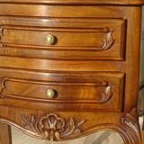Small walnut bedside table in Louis XV style.