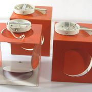 3 Stockmann Orno orange vintage Shogo Suzuki lamps