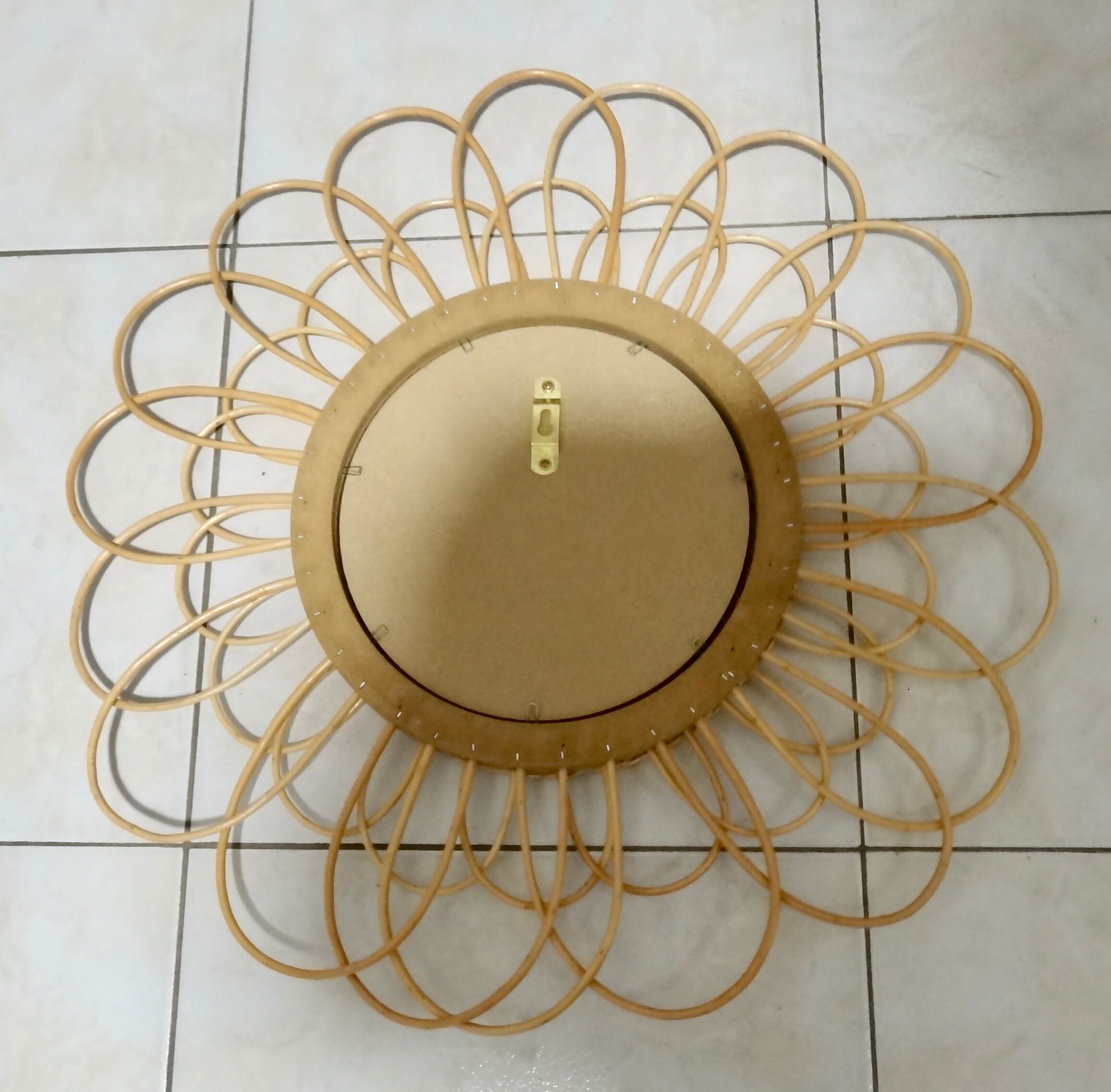 Wicker round mirror 55x55cm