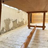 Aranjou farmhouse table in blond elm, 1950s
