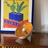 Lampe de table en verre orange Space Age, France 1970